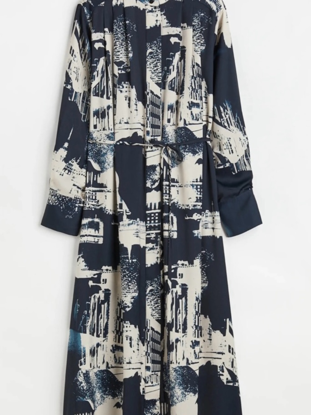 H&M Printed Long Sleeve Shirt Dress